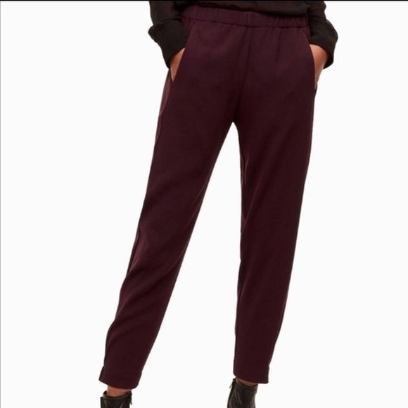 Aritzia Babaton Dexter Pants in Maroon Size Small - Picture 1 of 5